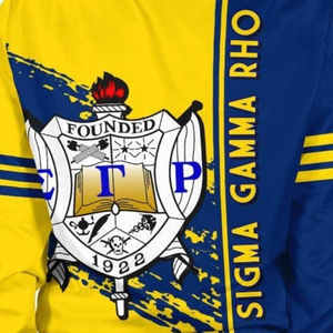 Sigma แจ็กเก็ตผู้หญิงแบบปักลายแกมม่า Rho sgrho ซาตินสีน้ำเงินทอง1922อักษรกรีก - Product Image 4