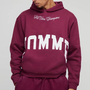 Sweat-shirt à capuche mélangé vintage personnalisé avec poche avant 100% coton coupe ample motif solide sérigraphie hiver à capuche - Product Image 1