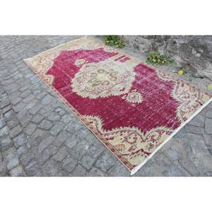 Alfombra turca de área grande tradicional rojo Beige 4,2X8,1 pies 10mm lana látex rectángulo Patchwork para pasillo abstracto nuevo lanzamiento - Product Image 3