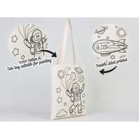Bolsa de tela de algodón Astronaut Zeppelin con asas, unisex, de carcasa blanda, 14x16 pulgadas, para estudiantes, equipaje de viaje, con cierre y barra de arrastre duraderos