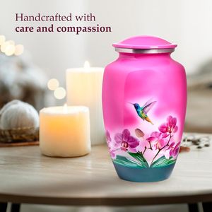 Urnes pour cendres humaines Urnes funéraires décoratives pour femmes adultes Urnes funéraires pour femmes et hommes Urne de taille personnalisée rose - Product Image 3