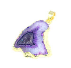 Colgante de Moda Vintage con Piedra Geoda Druzy de Forma Irregular, Chapado en Oro de 18K, Joyería de Latón para Mujer, Venta al por Mayor - Product Image 2