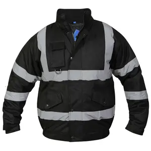 定制标志100% 棉高品质透气防水防风男士时尚工作夹克带袖口袋
