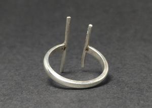 Trending Two Silver Bar Open Anillos ajustables Hot 925 Sterling Silver Joyería ajustable Regalo para ella Joyería de plata hecha a mano - Product Image 6