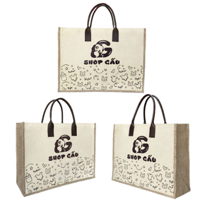 Wholesale Eco-Friendly Foldable Jute <b>Linen</b> Tote <b>Bag</b> Die Cut Handle Zipper Closure Custom Logo Printing Advertising in Viet Nam - Product Image 1