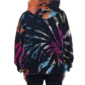 Sweat à capuche oversize pour homme en coton 100% imprimé numérique à effet tie-dye inversé et brodé, hiver 2026 - Product Image 2