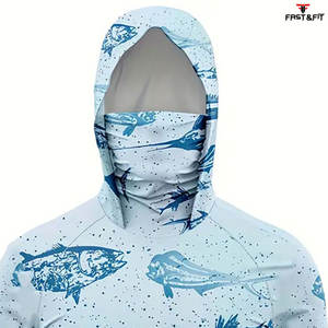 Sweat à capuche de pêche 100% polyester confortable et respirant pour hommes, manches longues décontractées avec design sublimé, caractéristique imperméable - Product Image 6