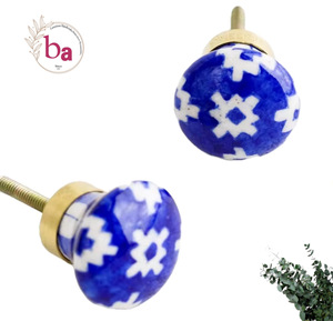 Quincaillerie en laiton antique CK 584 boutons en céramique modernes pour armoire cuisine chambre tiroir armoire poignée tire qualité d'exportation - Product Image 1