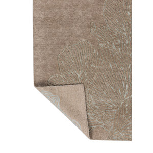 พรมขนสัตว์ถักมือสีเบจและสีน้ำตาลลายดอกไม้ สำหรับห้องนั่งเล่น ใช้ในบ้าน สำหรับทางเข้าบ้านและห้องนอน รุ่น Aiwz-1005 - Product Image 5