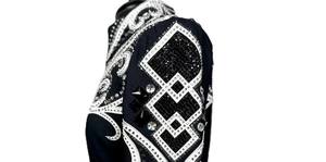 Chaqueta ecuestre de alta calidad Western Showmanship para carreras de caballos Logotipo personalizado Negro/blanco Mejor precio - Product Image 4