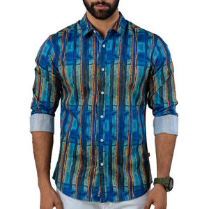 Camisa Casual Elegante Clásica de Manga Larga para Hombre, Versátil, Cómoda, 100% Algodón Estampado, Elección Perfecta para Eventos, Atuendo Elegante - Product Image 5