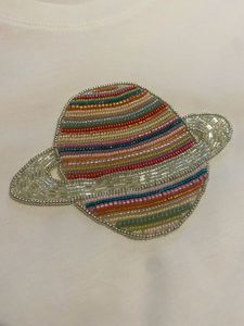 Charme en tissu brodé à la main avec des perles, multicolore, écologique, dernier design tendance et luxueux pour les mariages, élégant pour Noël - Product Image 2