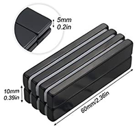 Taille personnalisée N35 N38 N40 N42 N45 N50 N52 revêtement époxy noir ndfeb barre aimant pour porte-couteau magnétique