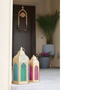 Linterna de vela hecha a mano Impresión de logotipo personalizado elegante antiguo moderno elegante diseñador único hogar boda decoración 2024 - Product Image 4