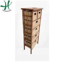 Organiseur de tiroirs en bambou et jacinthe d'eau pour vêtements, outils, articles ménagers, design multifonctionnel pour la cuisine et la salle de bain