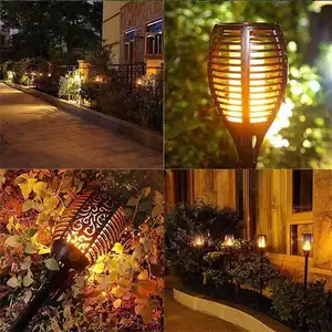 Zonne-Energie Vlam Touch Tuin Gazon Decoratie Lamp Tuinlicht Pad Grond Landschap Waterdicht Led Fakkel Solar Vlam Licht Buiten