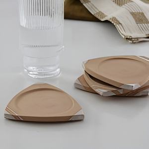 Dessous de verre modernes en pierre terracota carrés ronds naturels de luxe personnalisés et de luxe pour boissons - Product Image 5