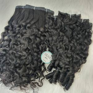 Extensions de cheveux humains de couleur noire naturelle sans couture Clip cheveux vierges bruts au prix de gros - Product Image 4