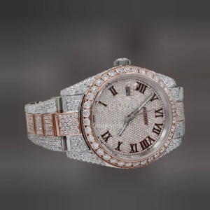 Excellent Quality Modern VVS Moissanite Diamond Studded Fully Iced Stainless Steel <b>Watch</b> for <b>Work</b> Parties and Everyday Use - Product Image 3