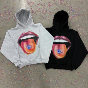 Sudaderas con Capucha Estilo Urbano Personalizadas, Estampado Gráfico Extra Grande, Estilo Vintage Lavado, 100% Algodón Felpa, Hombros Caídos - Product Image 3