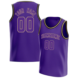 Moda púrpura baloncesto camisetas sin mangas verano tendencia nombre personalizado equipo nombre hombres mujeres deportes chaleco Casual gran tamaño equipo uniformes - Product Image 3
