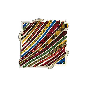 <b>Burgundy</b> Silk Geometric Pattern Square <b>Scarf</b> - Product Image 1