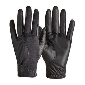 Gants d'équitation professionnels d'hiver imperméables en cuir véritable pour cheval et moto, écran tactile, doigts complets, unisexe - Product Image 1
