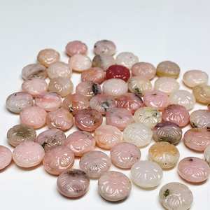 Opale rose naturelle de forme fantaisie, pierre précieuse en vrac de 11 mm, opale sculptée à la main pour la fabrication de bijoux - Product Image 3