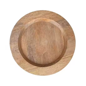 Assiette de service en bois d'acacia de haute qualité, en bois massif, taille personnalisée, fabriquée à la main, en stock, écologique par Crescent Crafts - Product Image 2