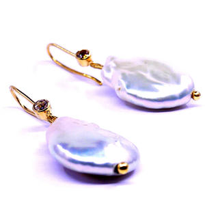 Perles baroques naturelles légères en or 14K, bijoux indiens pour femmes, boucles d'oreilles de haute qualité, bijoux à la mode, cadeau pour elle - Product Image 4