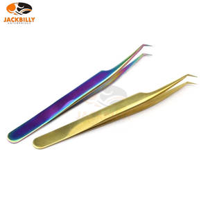 แหนบต่อขนตากึ่งโค้งแบบกำหนดเองฉลากส่วนตัวที่ทำจากสเตนเลสสตีลทดสอบด้วยมือพร้อมการจัดส่งที่รวดเร็ว - Product Image 2