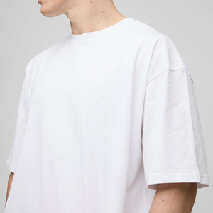 เสื้อยืดผ้าฝ้าย100% สำหรับผู้ชายเสื้อยืดบ็อกซี่ไม่มีลาย270gsm โอเวอร์ไซส์ออกแบบได้ตามที่ต้องการ - Product Image 3