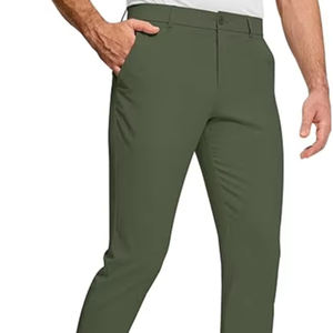 Pantalones de vestir de Golf ligeros y transpirables de 30 pulgadas para hombre, Pantalones chinos cónicos ajustados elásticos, bolsillos, ropa de trabajo informal peinada - Product Image 1