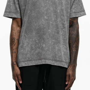 2024 nueva camiseta lavada con ácido de hombro caído de Color a la venta con logotipo y diseño personalizados a precios bajos tarifa al por mayor OEM - Product Image 4