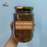 Prix du café séché par pulvérisation INSTANT au Viet Nam à l'usine Accepter OEM 1 tonne de caféine élevée, caramel fort en vrac à exporter