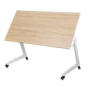<b>Foldable</b> <b>Desk</b> with Z-Shaped Metal Legs and Plywood Top Assembled Features Storage-SPD68199 - Product Image 1