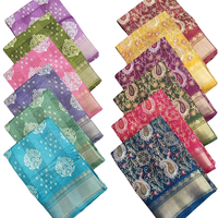 Saree/sari en coton et soie de créateur indien pour femmes derniers saris imprimés fête indienne mariage