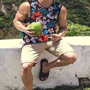 เสื้อกล้ามฟิตเนสไซส์ใหญ่พิเศษสำหรับผู้ชาย, เสื้อกล้ามใส่เล่นกีฬาลำลองขนาด180กรัมแขนกุดทำจากโพลีเอสเตอร์พิมพ์ลาย - Product Image 3