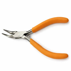 Pince à bec courbé de qualité supérieure pour la fabrication de bijoux, parfaite pour les travaux de précision, construction en acier inoxydable robuste - Product Image 5