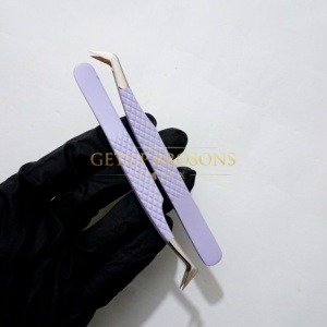 Pince à épiler pour cils GETUP BROSONS IMPEX de haute qualité en acier inoxydable 10 mm, pointe en fibre antistatique et antimagnétique, préhension parfaite, volume optimal - Product Image 2