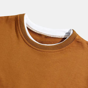 Sweatshirts surdimensionnés à col ras du cou hip hop pour hommes Streetwear sweatshirts vierges en coton éponge épaisse coupe carrée - Product Image 3