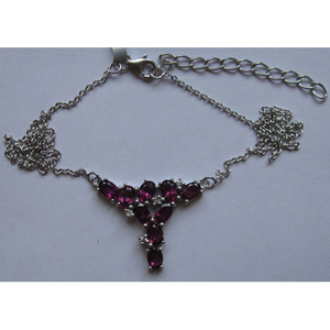 Collier en or avec rhodolite et topaze - Chaîne élégante pour cadeaux de mariage - Product Image 1