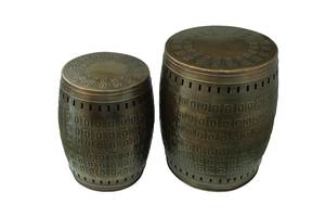 โต๊ะข้างทองแดงบริสุทธิ์ดีไซน์โดดเด่นคอนโซลโลหะฝังกระดูกด้านบนสุดหรูสำหรับห้องนั่งเล่นและโรงแรม - Product Image 4