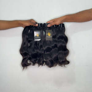 Mèches de cheveux ondulés bruts d'église indienne, Fournisseurs de cheveux bruts non traités d'église, Fournisseurs de cheveux ondulés bruts non traités d'un seul donneur - Product Image 2