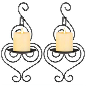 Trendy Design Iron Metal <b>Wall</b> Candle Holder Black Finished <b>For</b> Home Living Room & <b>Bedroom</b> Decorations <b>Wall</b> Scones - Product Image 1