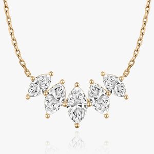 Collar con Colgante Grande de Moissanita Estilo Vintage en Plata de Ley 925, Chapado en Oro Amarillo de 14K, Oro Blanco y Oro Rosa para Mujer - Product Image 2