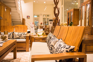 Classic Teak <b>Wood</b> Sofa | Solid Indonesian <b>Wood</b> Frame 3-Seater Living Room Furniture - Product Image 4