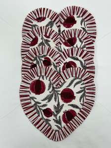 Tendance 2024 Sangria Rouge & Cerise Rose 100% Coton Inde Bloc Imprimé Sous-verres En Tissu 7 "pour Tasses À Café Tables Basses Décor - Product Image 2