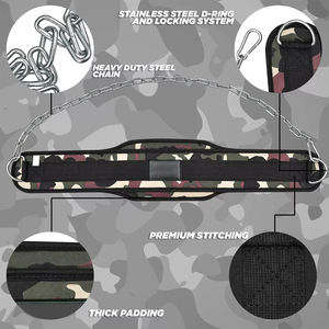 Ceinture de musculation unisexe en néoprène personnalisée, ceinture de musculation pour dips, chaîne antidérapante, fermeture à boucle et crochet réglable, force professionnelle - Product Image 5