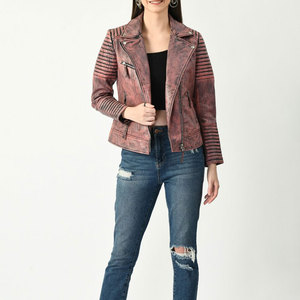 High Demand <b>Women's</b> Leather <b>Jacket</b> with Full <b>Sleeves</b> and Waterproof Front Zipper - Product Image 5